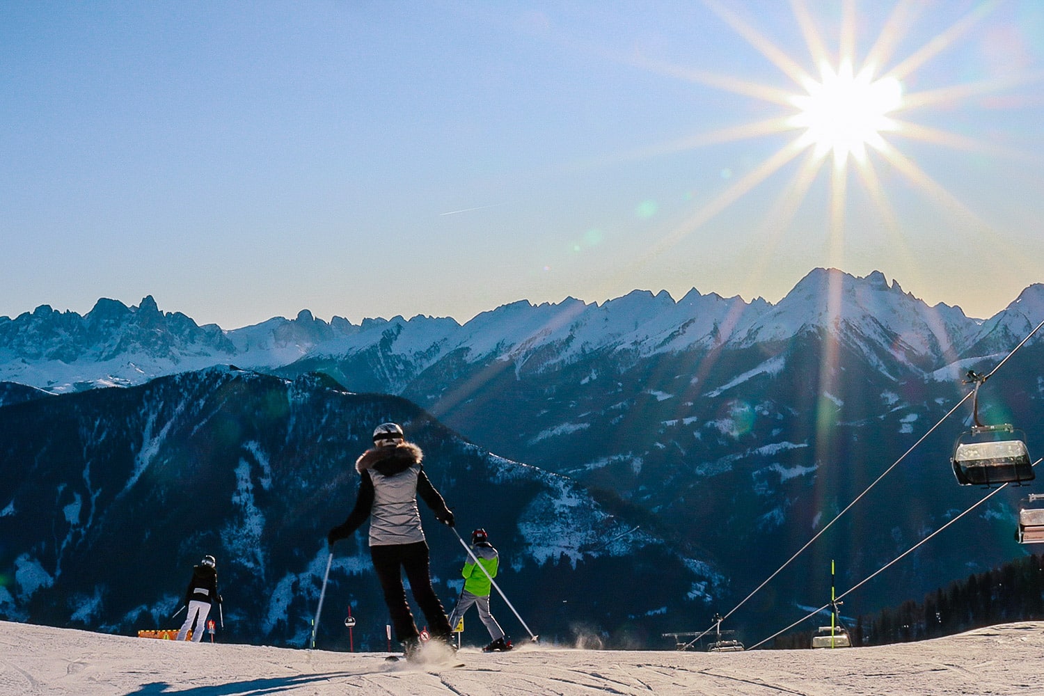For early risers - Early Morning Skiing in the Dolomites, Obereggen, South Tyrol