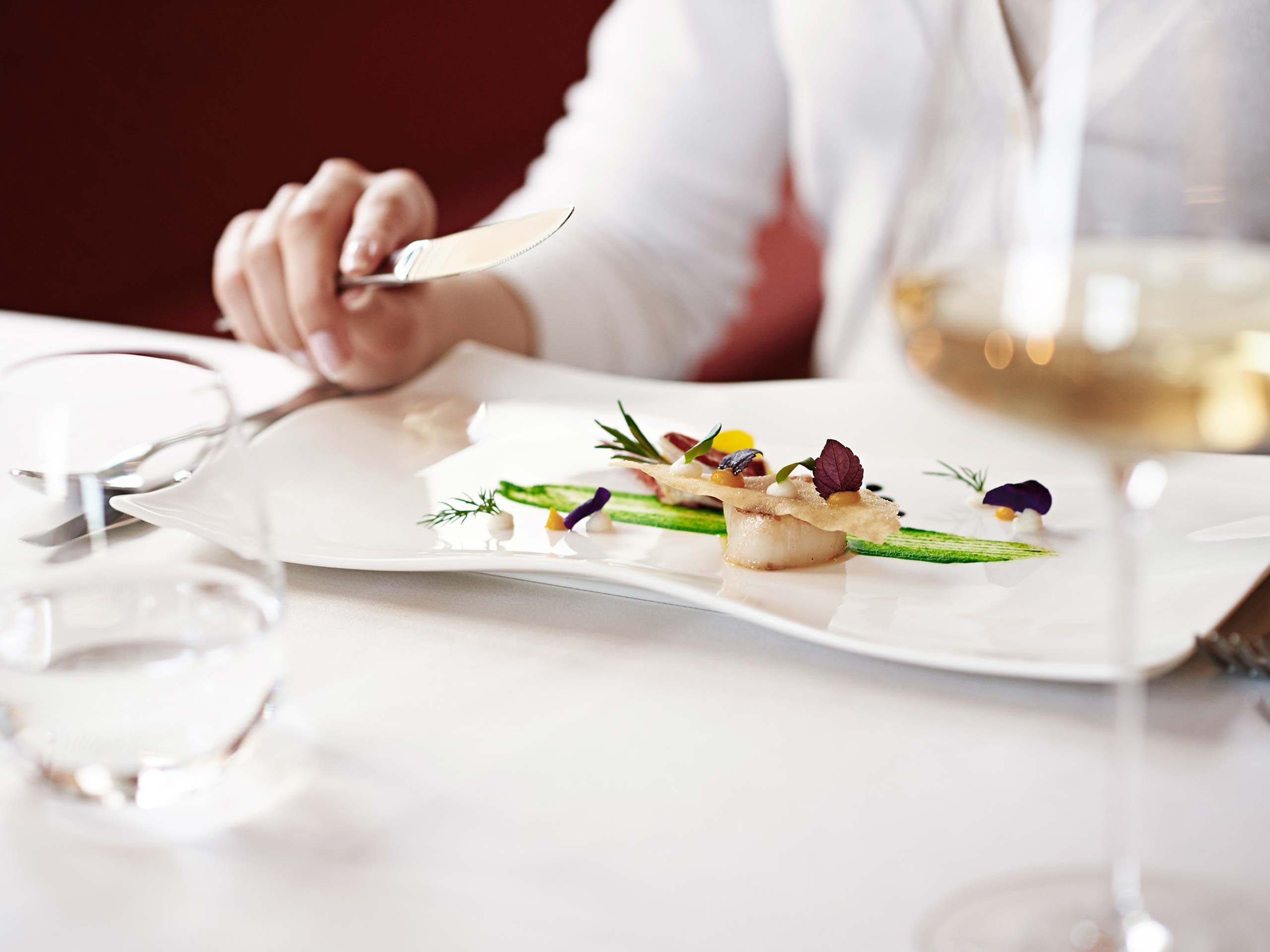 Elegant dish with fine dining presentation at the Ganis Resort Dolomites