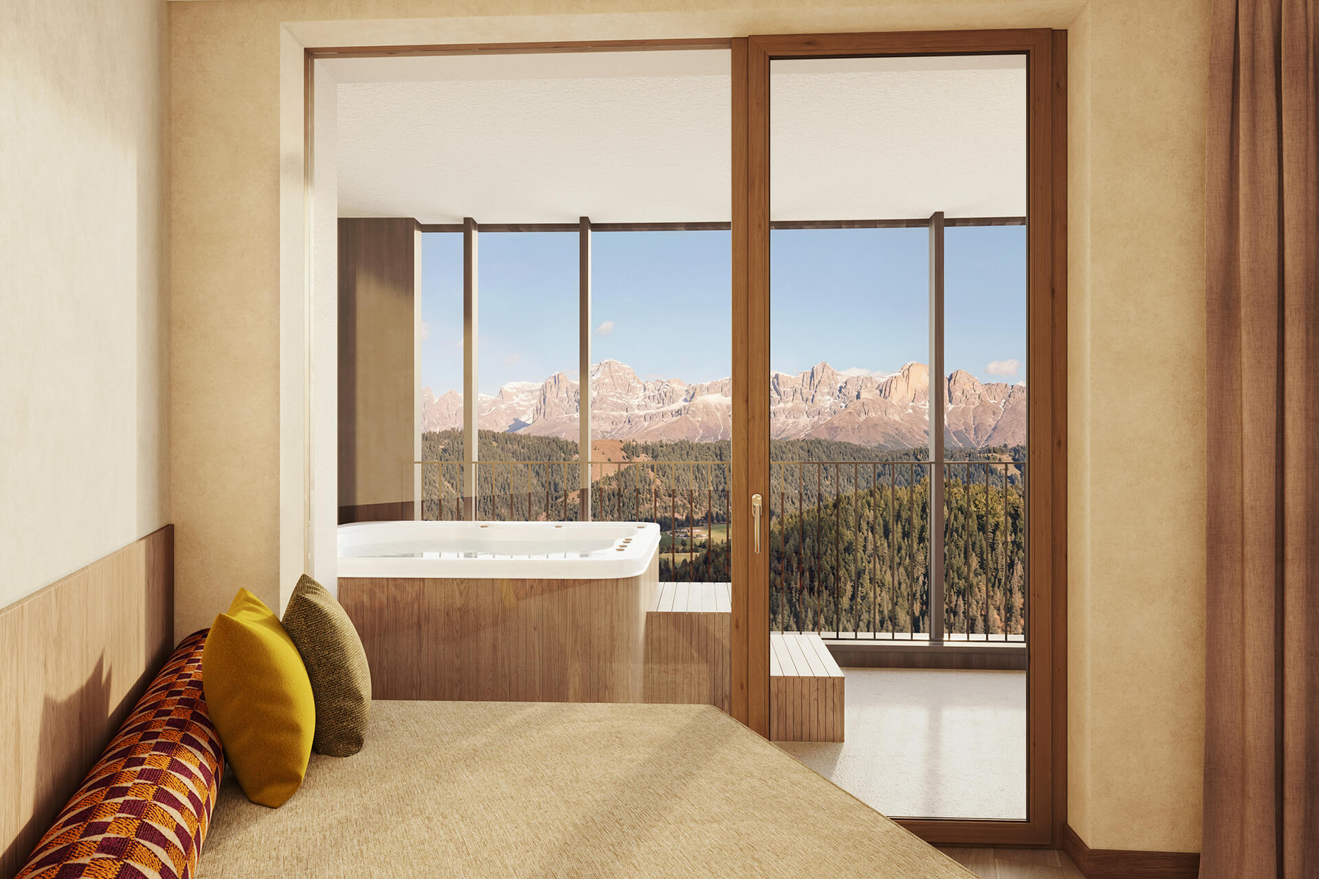 Rosengarten Junior Suite mit private Whirlpool und Panoramablick auf den Rosengarten